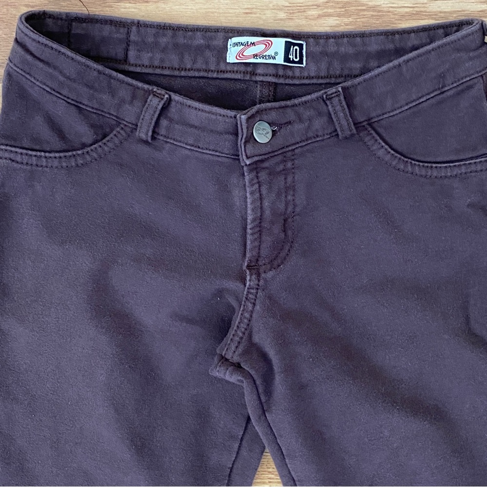 CONTAGEM BROWN PANTS SIZE 40 EU and US 10 WIDE LEG LOW RISE - Picture 8 of 11
